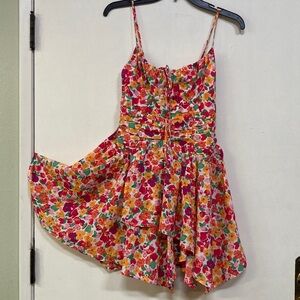 Floral Multicolor Spaghetti Strap Dress